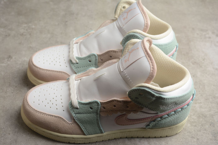 Air Jordan 1 Mid White Blue Pink