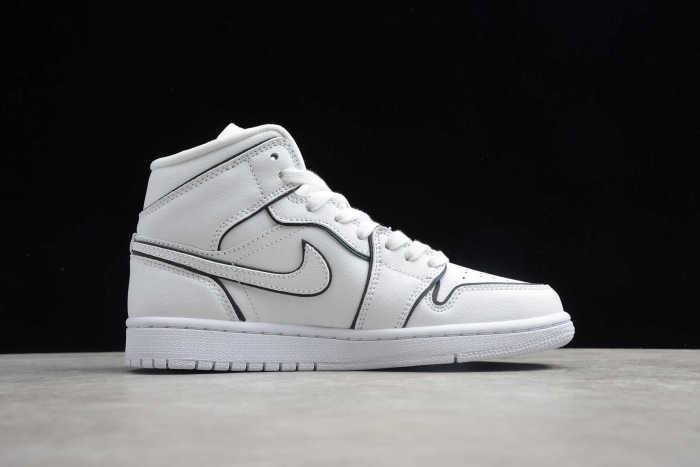 Air Jordan 1 MID SE Women's Shoes White/White Iridescent CK6587-100