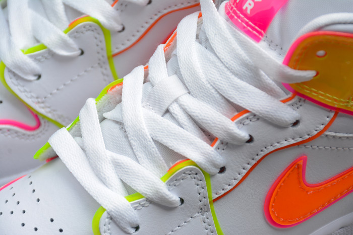 Air Jordan 1 Mid GS Edge Glow White Pink Blast CV4611-100