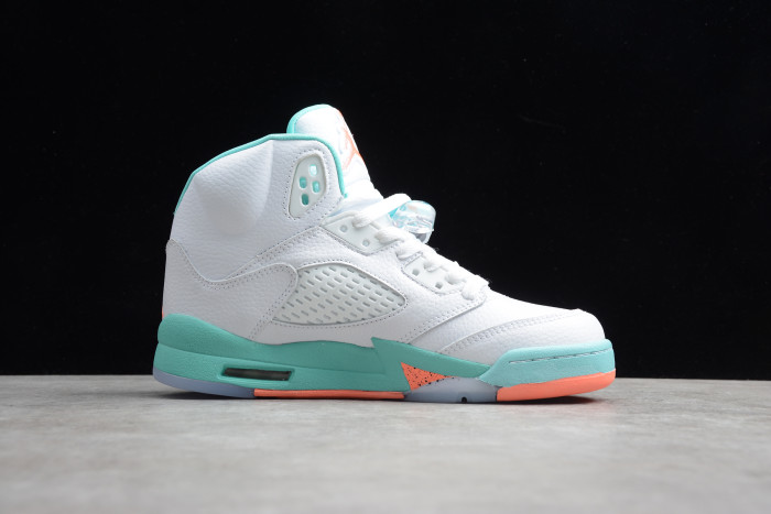 Air Jordan 5 “Light Aqua” White Blue Yellow 440892-100