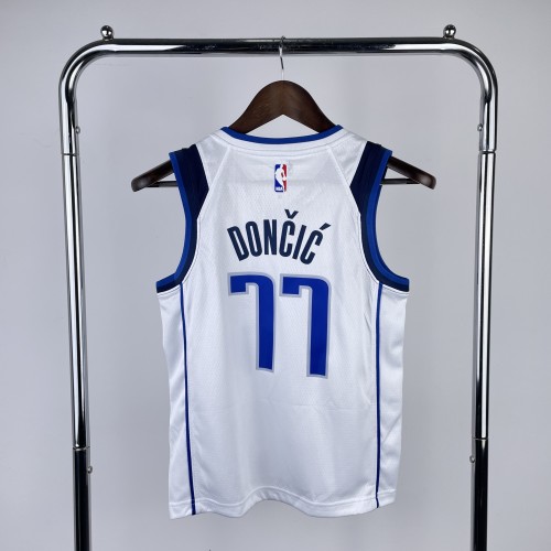 Dallas Mavericks Kids Jersey White City Edition No.77 22/23 NO.77 Dončić