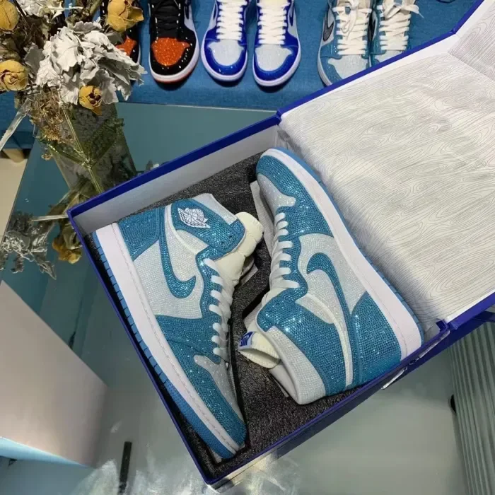 Air Jordan 1 Diamond DIY Blue White