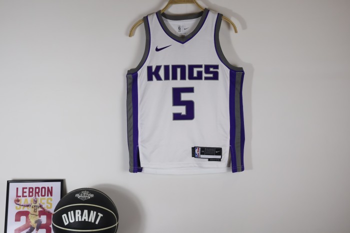 Sacramento Kings Kids Jersey White Association Edition 22/23 NO.5 FOX