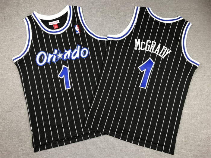 Orlando Magic Kids Jersey Black Stripes Reprint Edition 03/04 NO.1 McGRADY