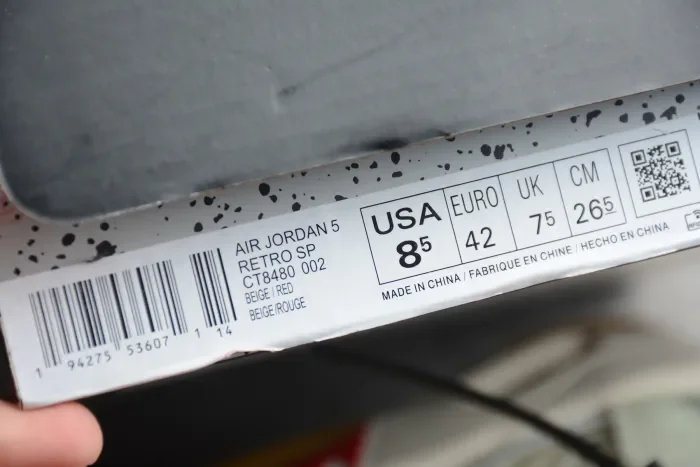 OFF-WHITE x Air Jordan 5 White Fire Red CT8480-002