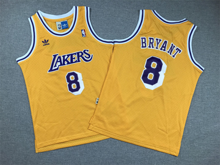 Los Angeles Lakers Kids Jersey Yellow Classics clover NO.8 BRYANT