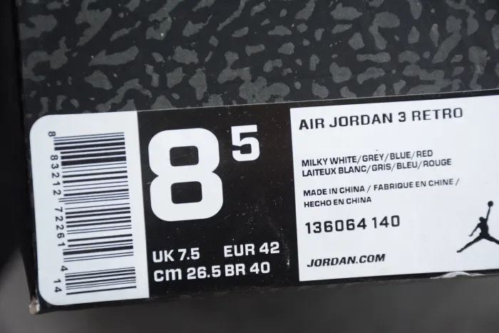 Air Jordan 3 Milky White 136064-140