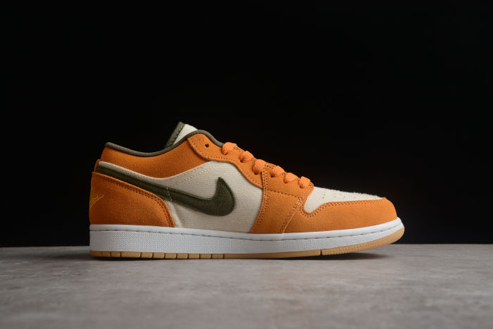 Air Jordan 1 Low SE White/Light Curry-Medium Olive DH6931-102