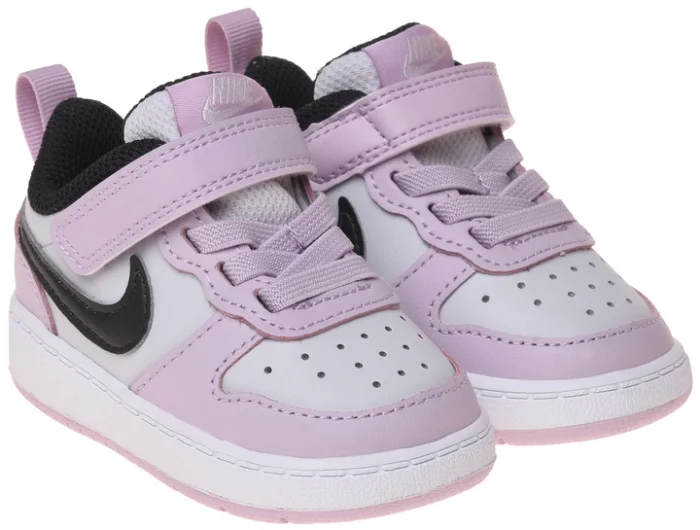 Air Force low-top Court Borough Low Children's Leather Sneakers Velcro Pink White Black