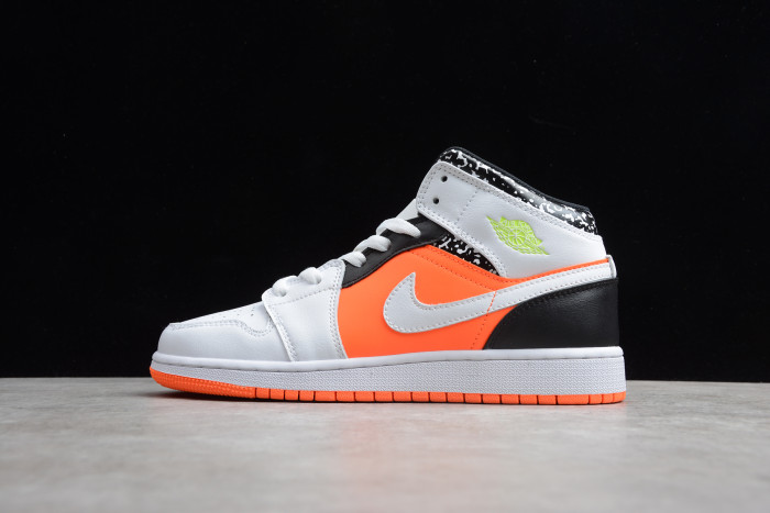 Air Jordan 1 Mid Notebook GS Yellow Orange Leather 554725-870