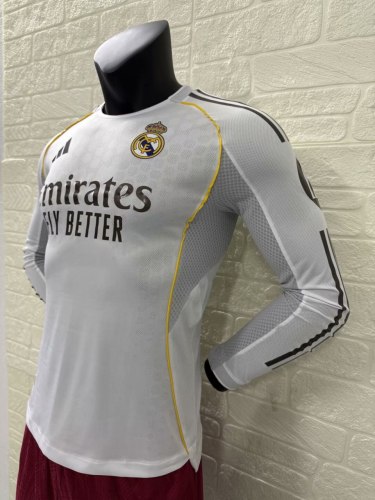 Real Madrid Home Player Version Long Sleeve Man Jersey 25/26