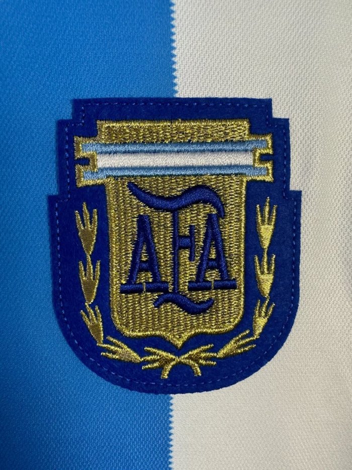 Argentina Home Long Sleeve Retro Jersey 1986