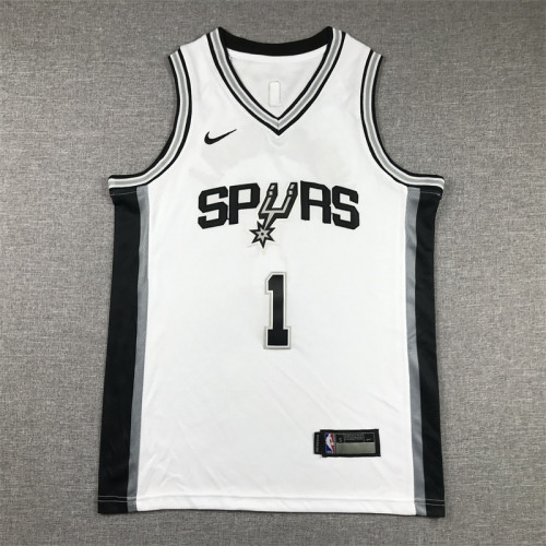 San Antonio Spurs KIds Jersey White Throwback 98/99 NO.1 WEMBAMYAMA