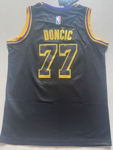 Los Angeles Lakers Kids Jersey Snake pattern black lcon No.77 Dončić