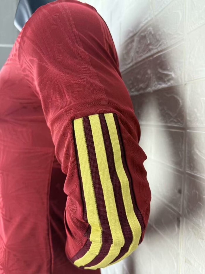 Mexico Gold Man Player Version Long Sleeve Jersey 25/26 Red