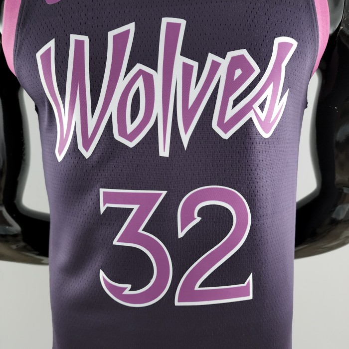 Karl-Anthony Towns Minnesota Timberwolves Swingman Jersey Black and Purple