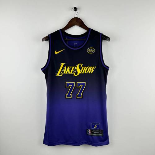 Luka Dončić Los Angeles Lakers Swingman Jersey Black and purple