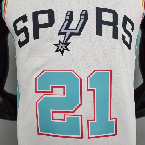 Tim Duncan San Antonio Spurs 2022 City Edition Swingman Jersey White