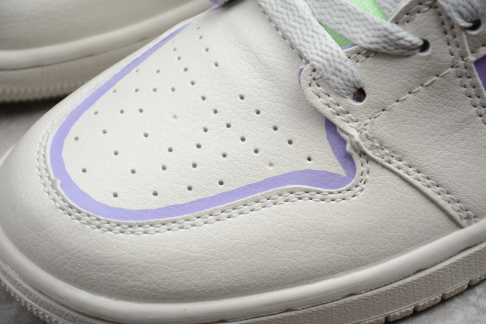 Air Jordan 1 GS white purple green orange 556298 007