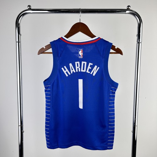 Los Angeles Clippers  Kids Jerjey  Icon Edition Blue 23/24 NO.1 HARDEN