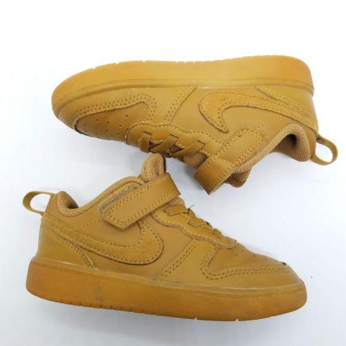 Air Force low-top Court Borough Low Children Leather Sneakers Velcro Wheat