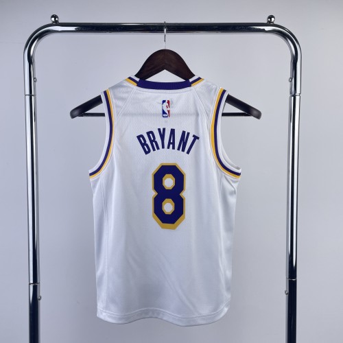 Los Angeles Lakers Kids Jersey White Icon Edition 22/23 NO.8 BRYANT