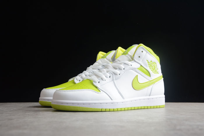 Air Jordan 1 Mid White Lime Women Sneakers