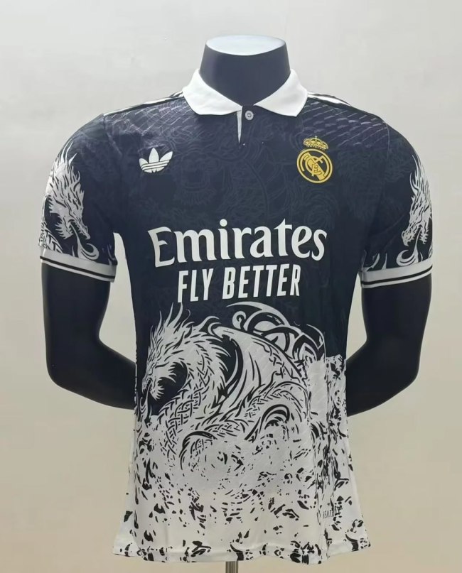 Real Madrid White Dragon Pattern Player Jersey 25/26