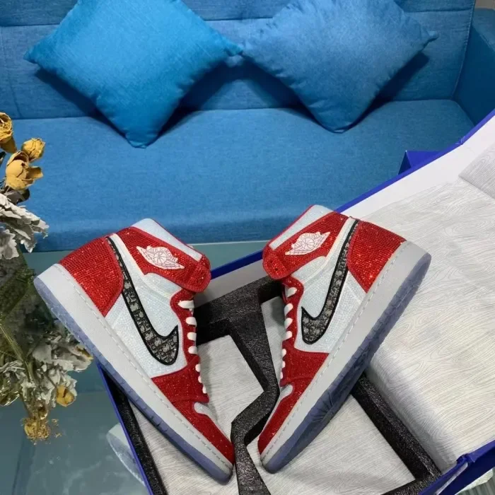 Air Jordan 1 Diamond DIY Red White