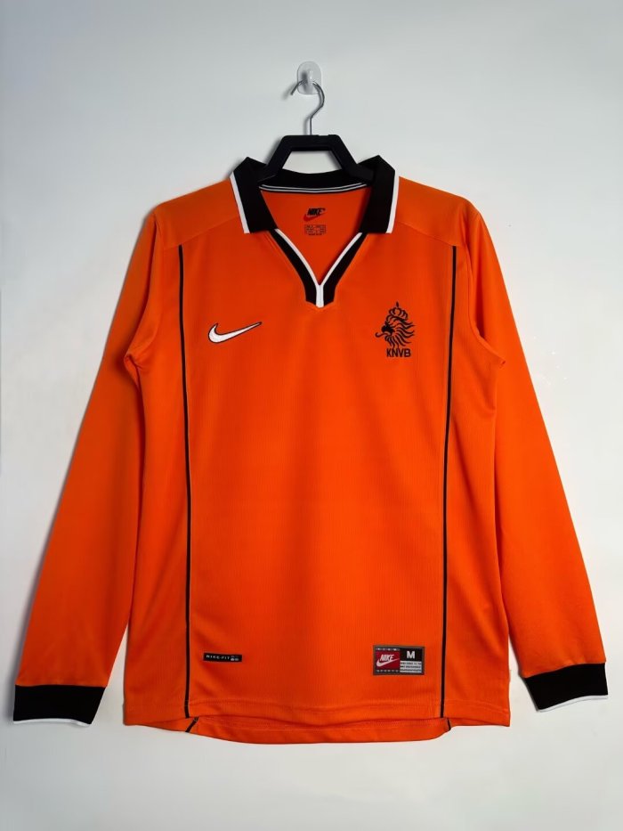Netherlands Home Retro Long Sleeve Jersey 1998