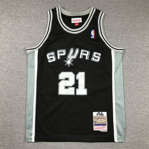 San Antonio Spurs KIds Jersey BlackThrowback 98/99 NO.21 DUNCAN