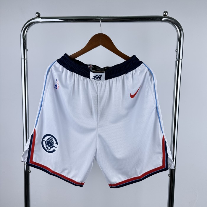 Los Angeles Clippers Team Basketball Shorts White 2025