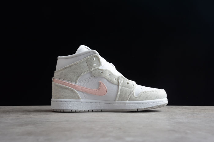 Air Jordan 1 Mid SE Light Iron Ore Women Sneakers White Atmosphere