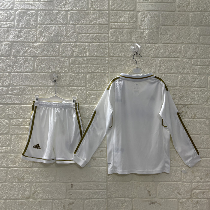 Real Madrid Home Retro Kids Long Sleeve Suit 2011/12