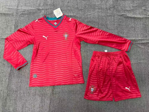 Portugal 2026 World Cup Home Long Sleeve Kids Suit
