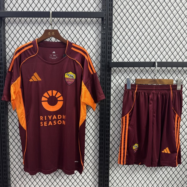 AS Roma Short Sleeve Home Adult Suit 25/26