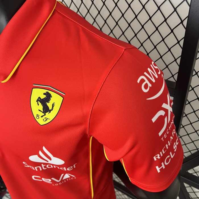 2024 Ferrari Racing Polo Shirt Red NO Number