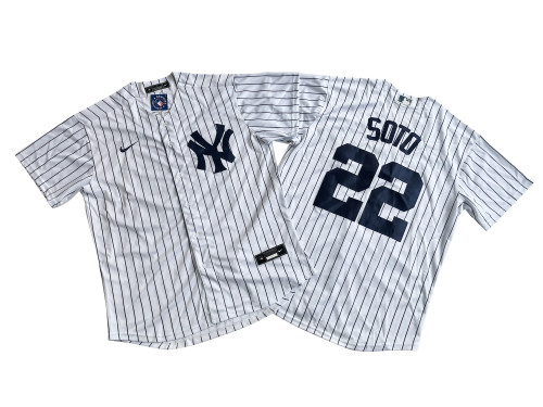 New York Yankees Jersey White Black Bars Fan Version NO.22 SOTO