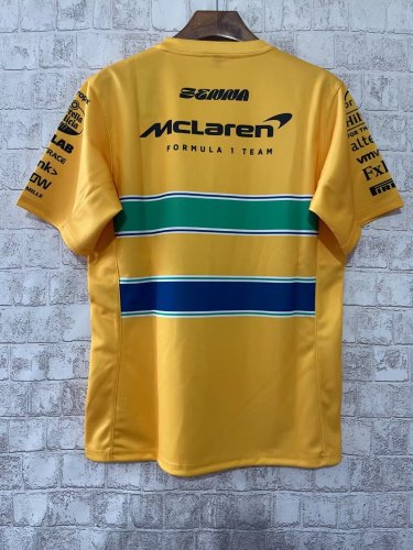 2024 McLaren T-Shirt Senna Monaco Special Edition Yellow NO Number