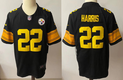 Pittsburgh Steelers Jersey Black and yellow letters NO.22 HARRISS