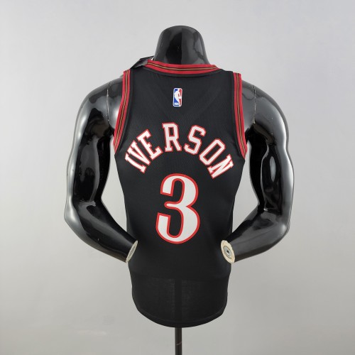 Allen Iverson Philadelphia 76ers Swingman Big Meteor Black Retro Jersey