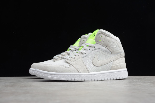 Air Jordan 1 Mid Vast Grey Ghost Green CV3018 - 001