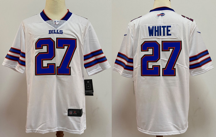 Buffalo Bills Game Player Jersey White NO.27 WHITE