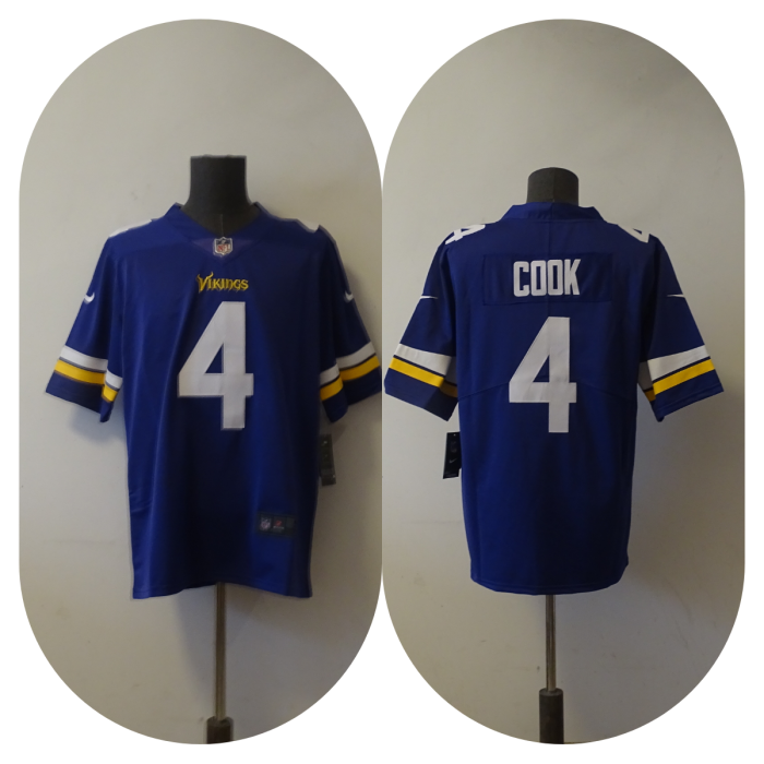 Minnesota Vikings Alternate Jersey Purple NO.4 COOK