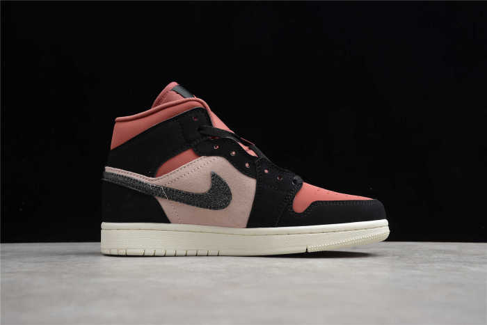 Air Jordan 1 Mid Suede Trainers BQ6472-202 Canyon Rust/Black