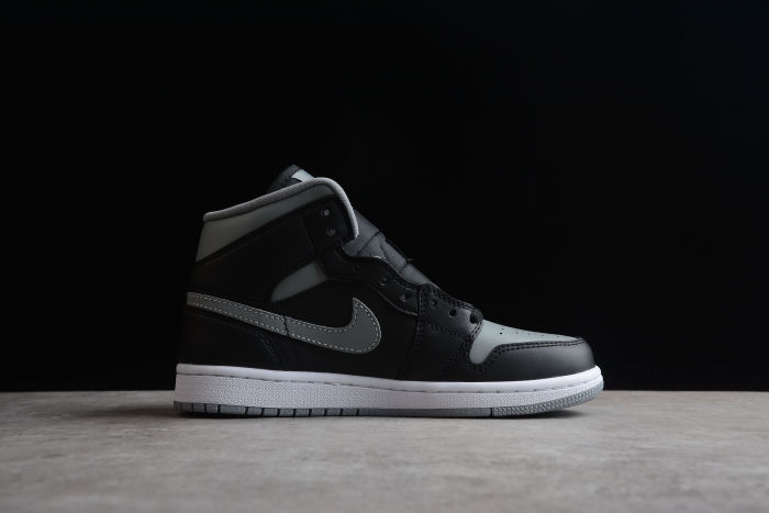 Air Jordan 1 Mid Shadow Sneakers Grey Black Particle-Grey