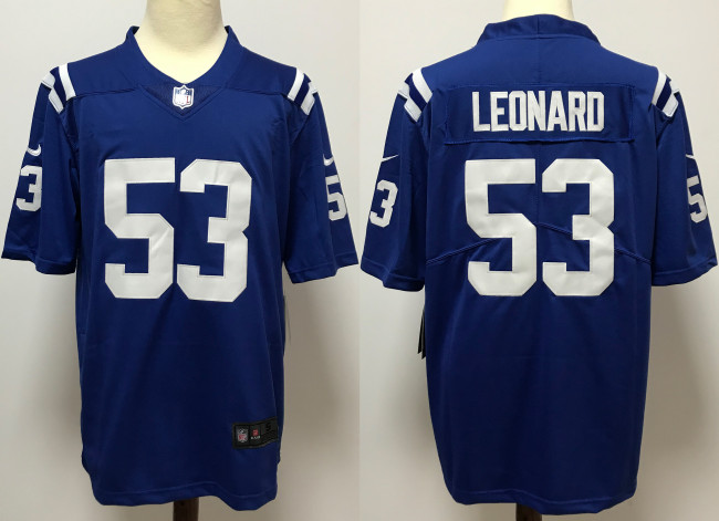 Indianapolis Colts Alternate Jersey Blue NO.53 LEONARD