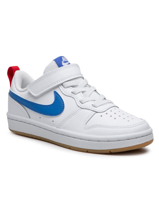 Air Force low-top children's leather sneakers Velcro FG22-36 White Light Blue