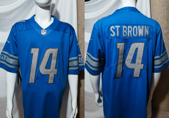 Detroit Lions Jersey Blue NO.14 ST BROWN