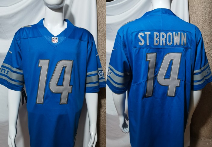 Detroit Lions Jersey Blue NO.14 ST BROWN